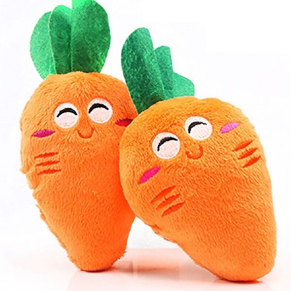 推荐Lovely Pet Plush Toy Pet Chew Toy Cartoon Carrot Shaped-图0