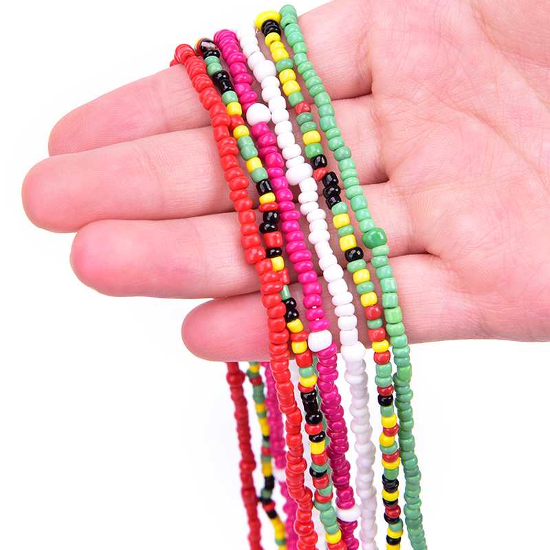 新品Double Row Beads Belly Waist Chains Bohemian Colorful Bo-图2