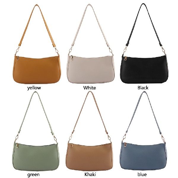 shisn Women PU Shoulder Underarm Bag NClouaa Solid Col - 图0