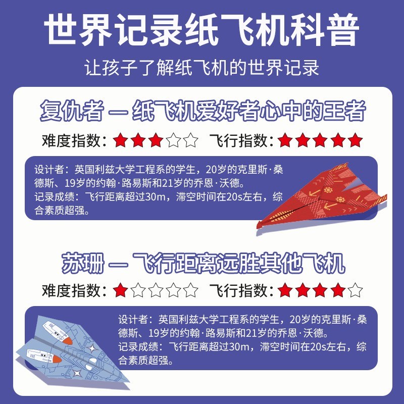 抖学匠儿童e益智创意纸飞机教学演示折纸玩具学习模型幼儿园飞行 - 图1