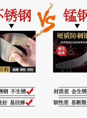 防刺不锈钢鞋垫加厚钢板金属铁皮防扎脚防钉神器工地专用硬鞋底