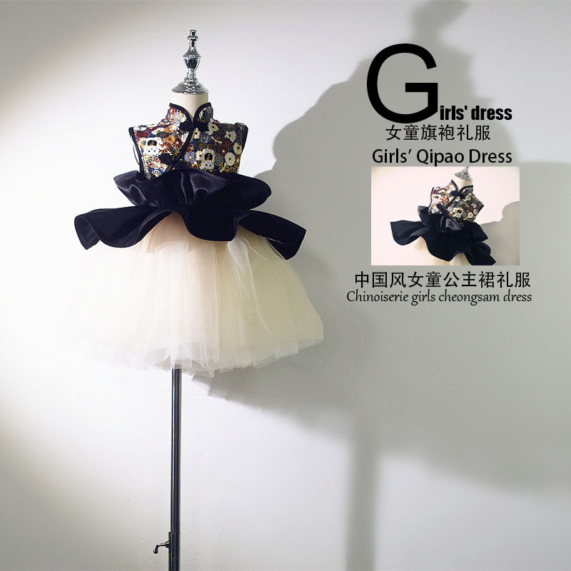女童旗袍礼服公主裙花童钢琴蓬蓬小女孩洋派幼儿主持人女洋装,淘宝优惠券,粉丝福利购,淘宝优惠卷
