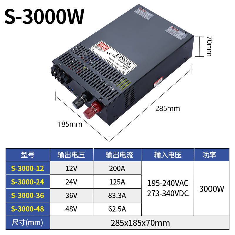 S-1500-2g4明伟大功率开2电源220转4器/1关/36v直流400w变压81200 - 图0