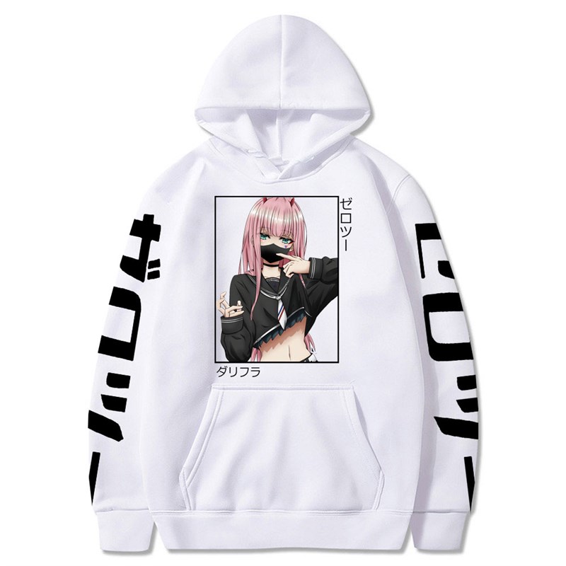 推荐Darling In The Franxx Print Hoodies Janpanese Anime Men-图1