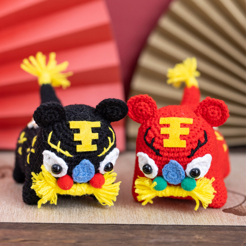 胖小森手作五虎玩偶打发时间手工钩针diy编织材料包毛线团牛奶棉,淘宝优惠券,粉丝福利购,淘宝优惠卷