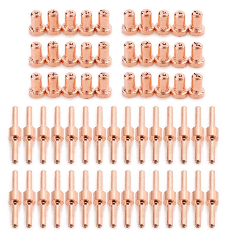 60 PCS Red Copper Extended Long Plasma Cutter Tip Electrodes-图0