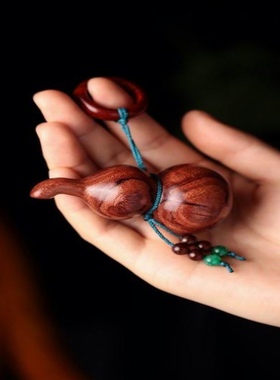 老拗花梨c葫芦木雕复古装饰汽车挂件送礼吊坠情侣男士日常工艺品