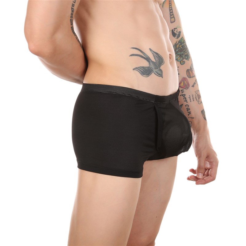 推荐.CLEVER-MENMODE Men Mesh Underwear Boxer Sexy Sheer Unde - 图2