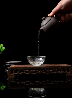 供佛水晶碗佛前贡水碗七宝八供水碗斋饭碗白水晶供奉杯