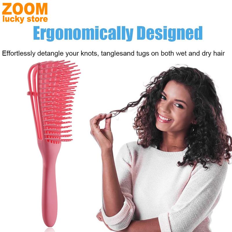 推荐Detangling Plastic Hair Brush Scalp Massage Detangler We - 图1