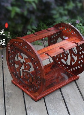 红木老挝大红酸枝红酒架家用创意工艺摆件葡萄酒杯架倒挂高脚杯架