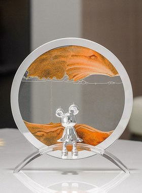 搬家礼物乔迁新居送人高档暴力熊流沙画摆件家居客厅酒柜装饰品玄