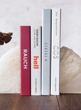 天然石膏矿石书靠书房桌面书柜装饰摆件书档样板房家居软装饰品