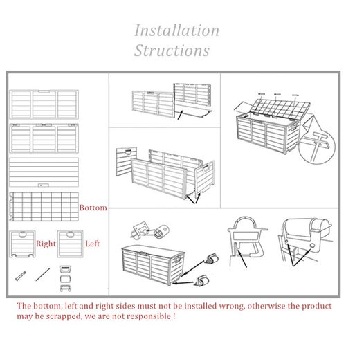 网红ALWAYE 112X48X54CM Deck Box Indoor/Outdoor Storage Conta-图2