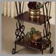 Solid wood storage rack Living room Retro iron multi-layer book and newspaper rack Bedroom household sofa table side storage rack movable