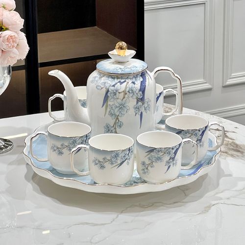 2024新款高档骨瓷茶具套装轻奢水杯茶壶茶杯家用客厅乔迁结婚送人 - 图2