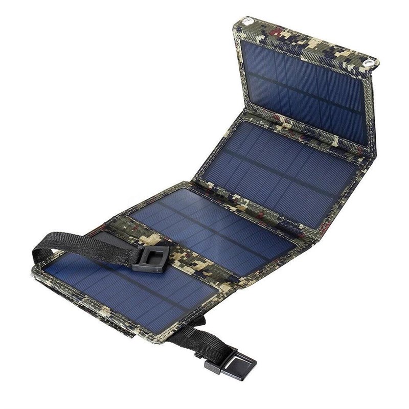 速发Portable Folding USB 5V Solar panel power bank Charger-图2