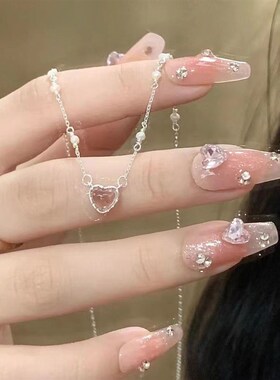 工厂销925银爱心m项链女轻奢小众高级设计感温柔甜美少女心百搭in