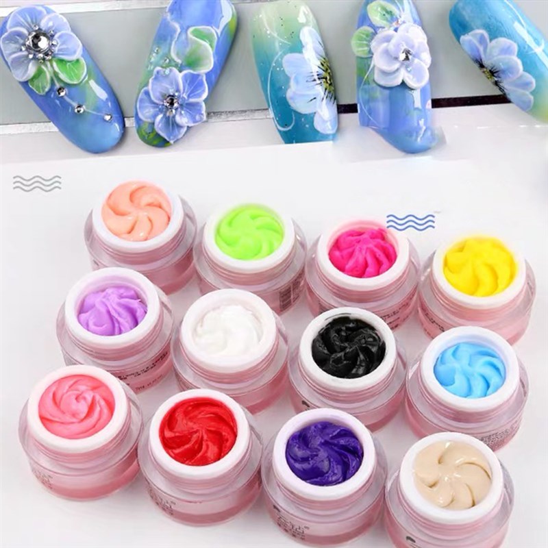 网红12Colors Sculpture Plasticine Gum Soak Off Gel Nail Mode - 图0