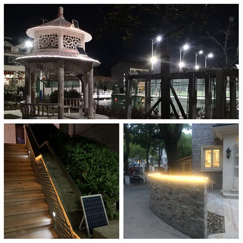 太阳能灯带 暖光室外防水超亮庭院景观围墙氛围装饰专用led软灯条