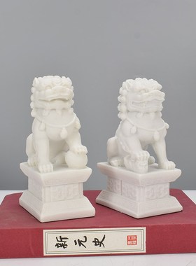 新中式样板房橱窗狮子软装摆件客厅电视柜博古架轻奢禅意家居饰品