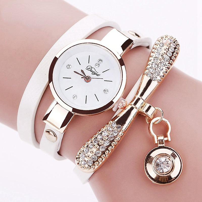 推荐Duoya Brand Bracelet Watches For Women Luxury Gold Cryst - 图1