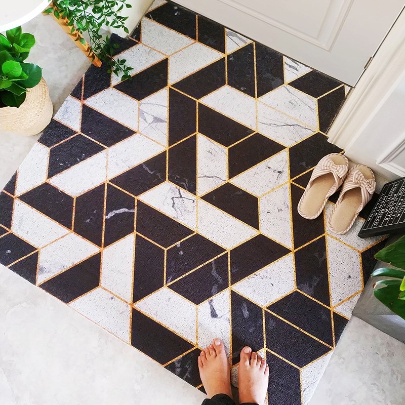 速发PVC Silk Loop Dust-proof Printed Doormat Marble Geometry - 图1