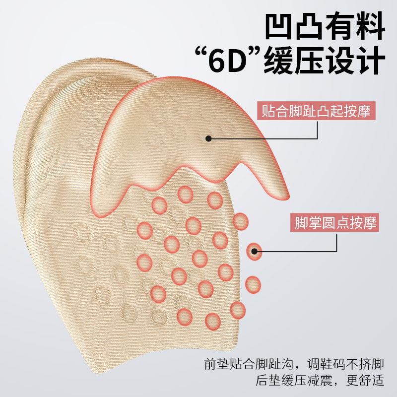 男鞋子大一码前掌垫半码垫女前脚掌垫防痛防滑P防磨脚神器鞋垫运