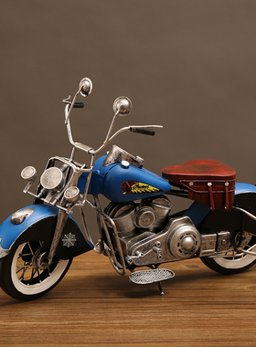 复古摩托车装饰摆件家居客厅酒柜电视柜隔断玄关电动车轻奢小摆设