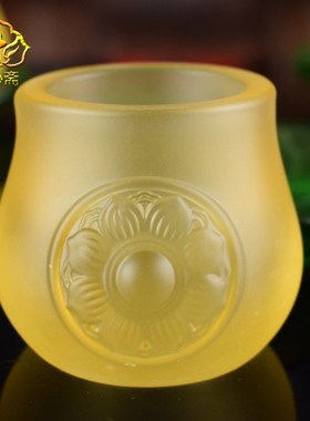 古法琉璃a圣水杯大悲水净水杯观世音贡杯供水杯供佛水杯佛具