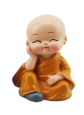 可爱工艺品摆件中式玄关客厅茶宠人物装饰小和尚禅意创意摆设书房