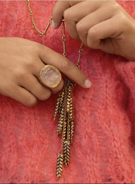 法国小众设计AurelieB*水晶宝石戒指气质高级vingate中古风指环女