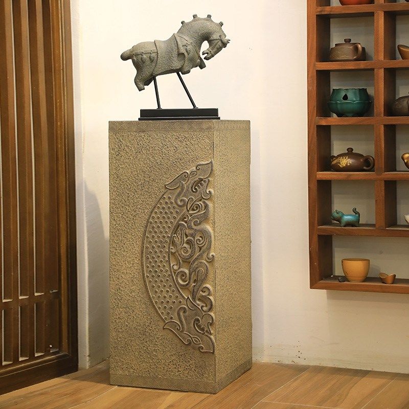 新中式室内展示柱摆件客厅玄关招财流水底座花园庭院柱子落地装饰,淘宝优惠券,粉丝福利购,淘宝优惠卷