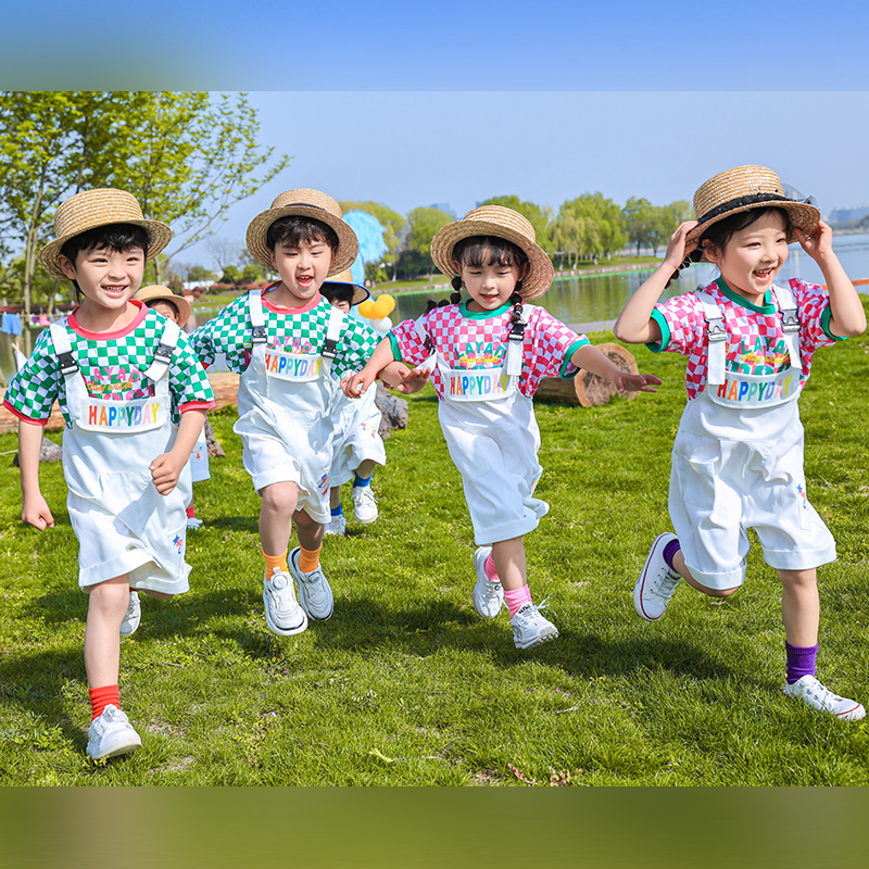 网红六一儿童节表演服装幼儿园毕业照抱婴袋裤小学生运动会啦啦-图1