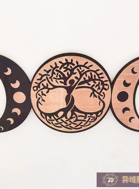 挂墙家居雕刻图案装饰挂件动物水晶黑色木板