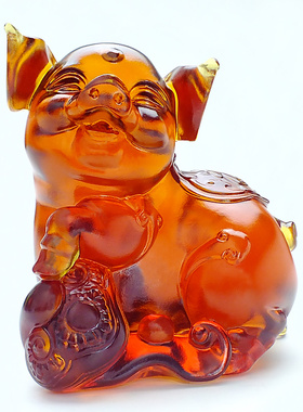 琉璃小猪摆件卧室男生金猪装饰品猪猪小工艺品搬家适合送的礼物猪