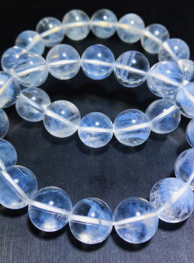 天然蓝针手链吊坠异象白水晶黄水晶手串蓝色圆珠显针天使的羽毛