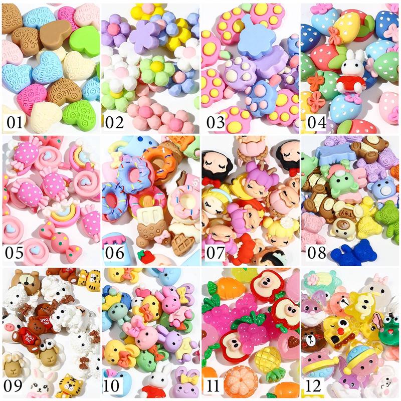 推荐20PsCS CVLFartoon Nail Charms esin tNaiRl Art MuliDeign - 图0