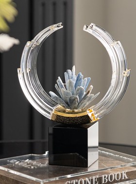 轻奢风天然水晶晶石艺术装饰摆件高档客厅酒柜橱窗电视柜茶几摆饰