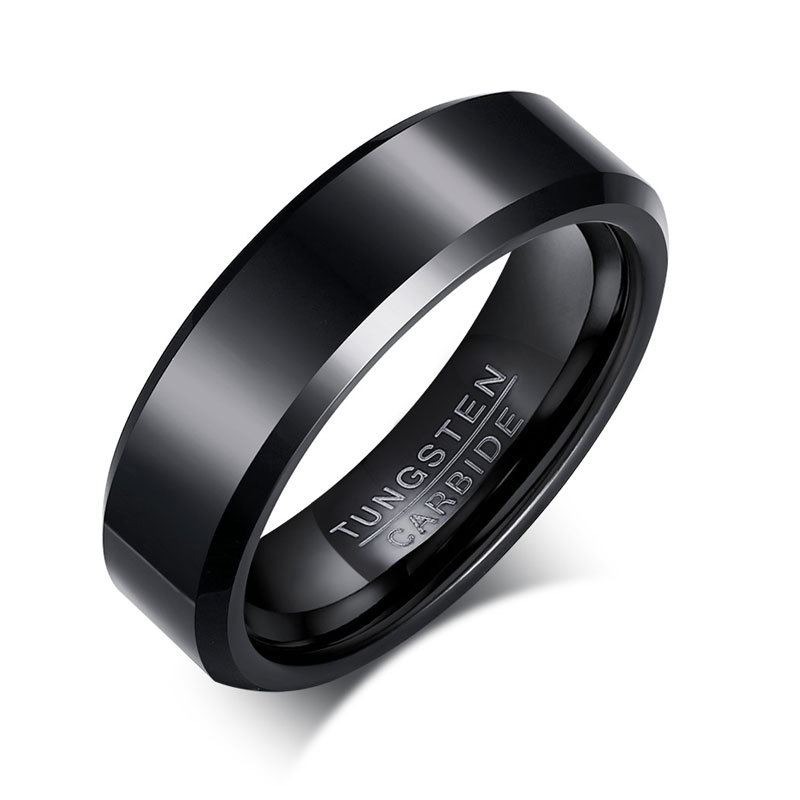 速发Vnox Black Tungsten Carbide Men's Ring Wedding Engagemen-图3