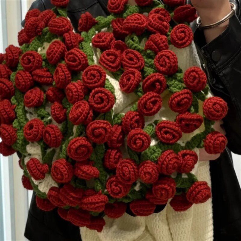 diy手工花束毯子玫瑰材料包毛线钩针花毯钩织送朋友Y礼物打发时间,淘宝优惠券,粉丝福利购,淘宝优惠卷