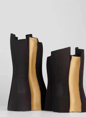 现代简约传给不规则陶瓷花器花瓶样板房售楼处桌面书架软装饰品