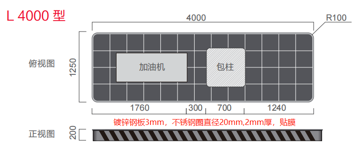 中石化加油站加油岛围边石油加油机防撞圈安N全岛加厚镀锌钢板精 - 图0