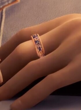 《神印王座》龙皓晨圣采儿定情信物勿忘我空间戒指U可转动储物戒