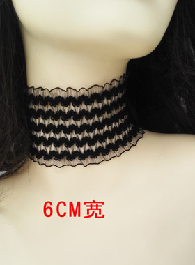 蕾丝项链颈饰女脖颈脖o子饰品遮挡遮疤锁骨链项圈女颈带宽颈链简
