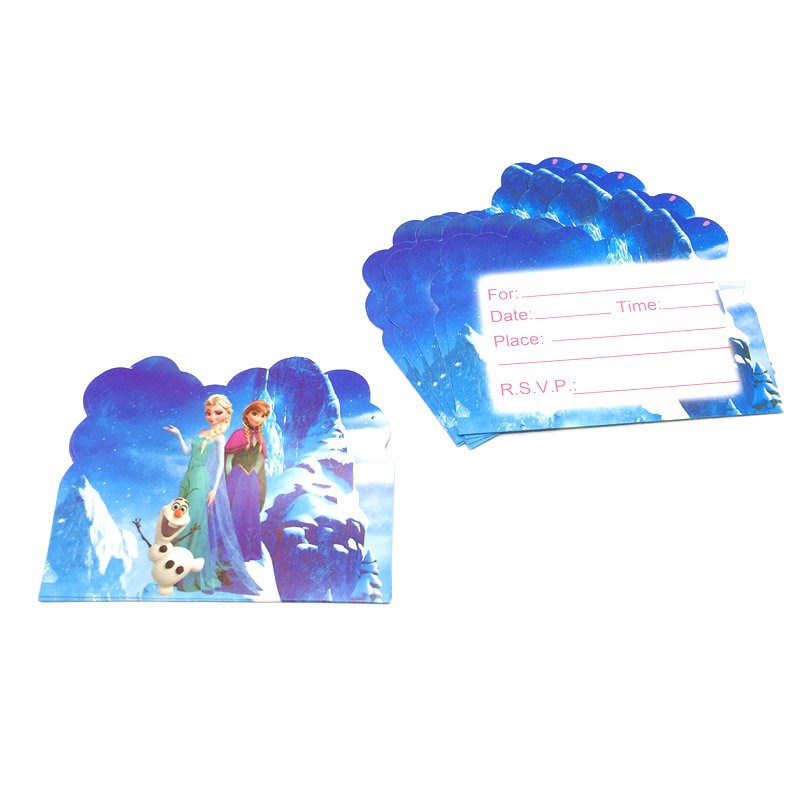 10pcs/Lot  Cartoon Frozen  Elsa Theme Invitation Card Mini G - 图1