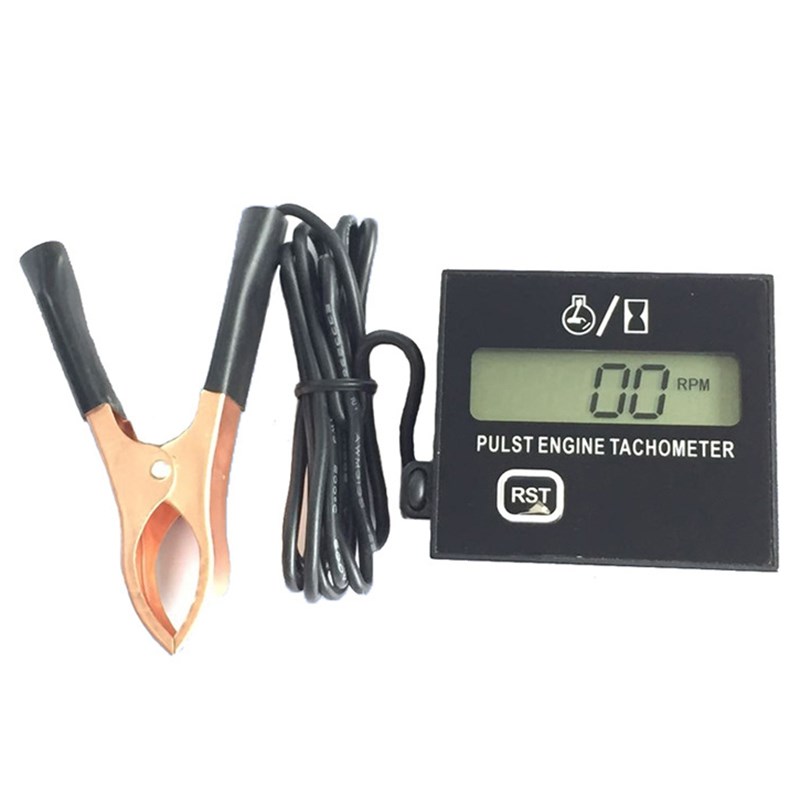 New Gasoline Digital Engine Tachometer Inductive Pulse Tacho - 图0