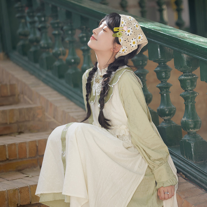 十三余小豆蔻儿[青葵]国风田园风绣花云肩罩衫洋装套装娃娃裙女,淘宝优惠券,粉丝福利购,淘宝优惠卷