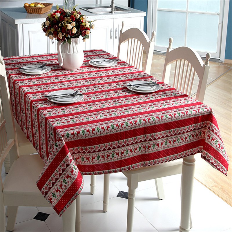 新品Christmas Tablecloth For Table Decor Snowflake Polyester - 图0