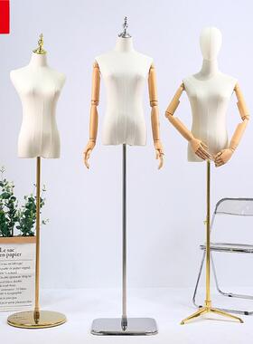服装店模特道具女半全身女装橱窗人台衣服架子婚纱人偶模特展示架